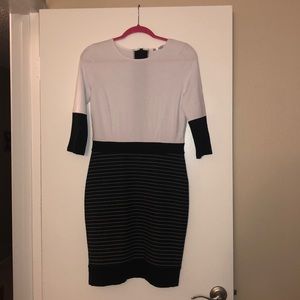 Black and white form fitting dress